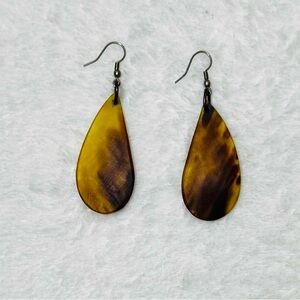 Reclaimed Wood Teardrop Earrings with silver hooks